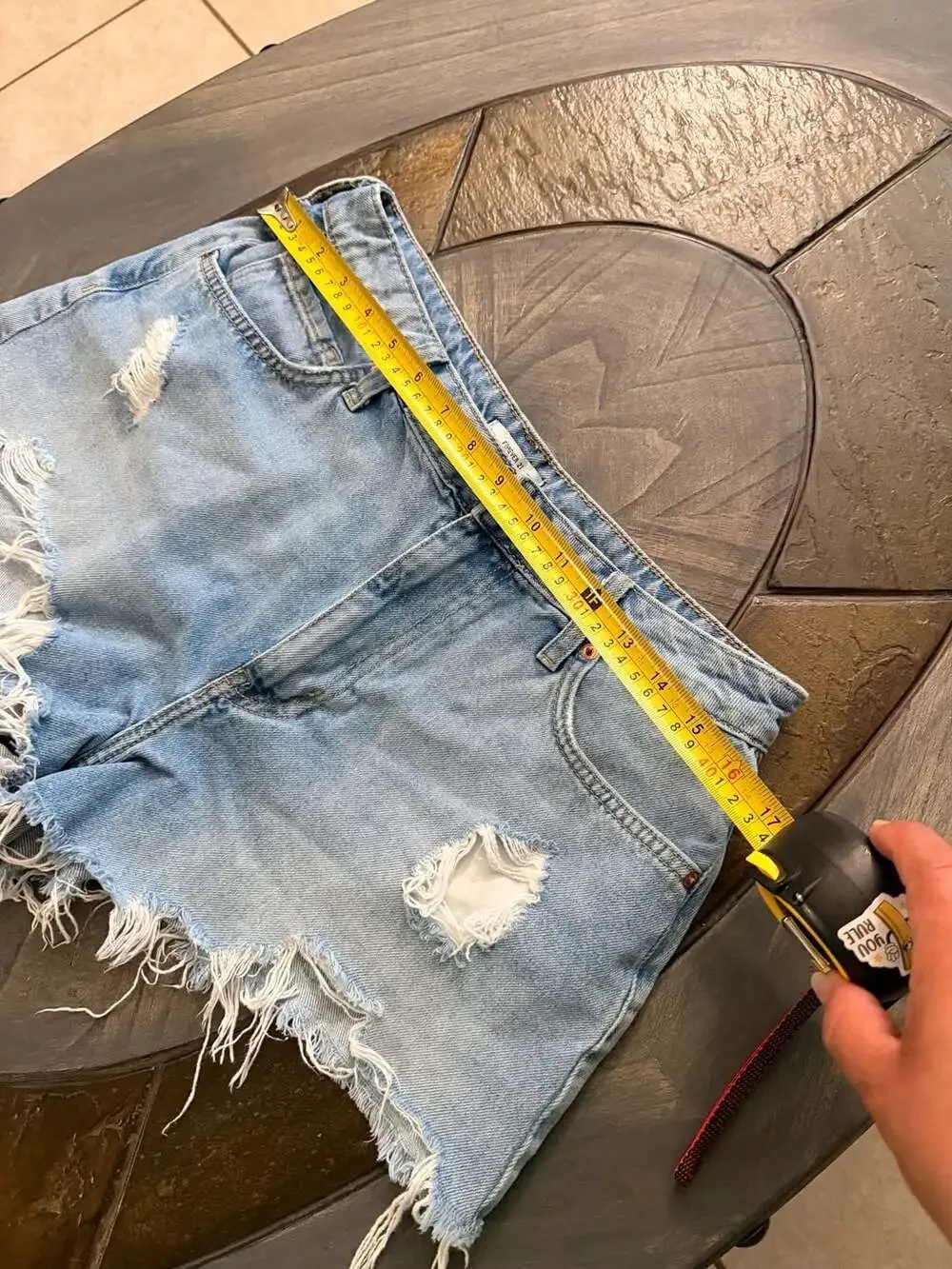 Forever 21 Premium Distressed Raw Hem High-Rise Denim Shorts